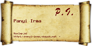 Panyi Irma névjegykártya